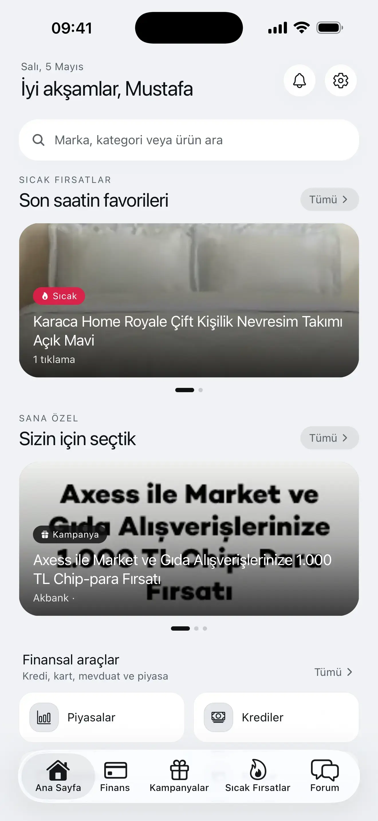 BiBak Mobil Uygulama Arayüzü